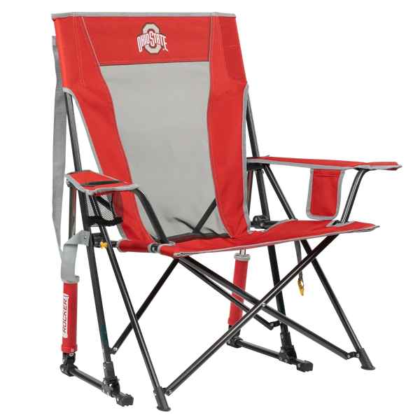 Premium All-Weather College Comfort Pro Rocker - Ohio State Buckeyes - Choice 676 - RoadTrip Rocker Smooth Motion Camp Chair - Default Title