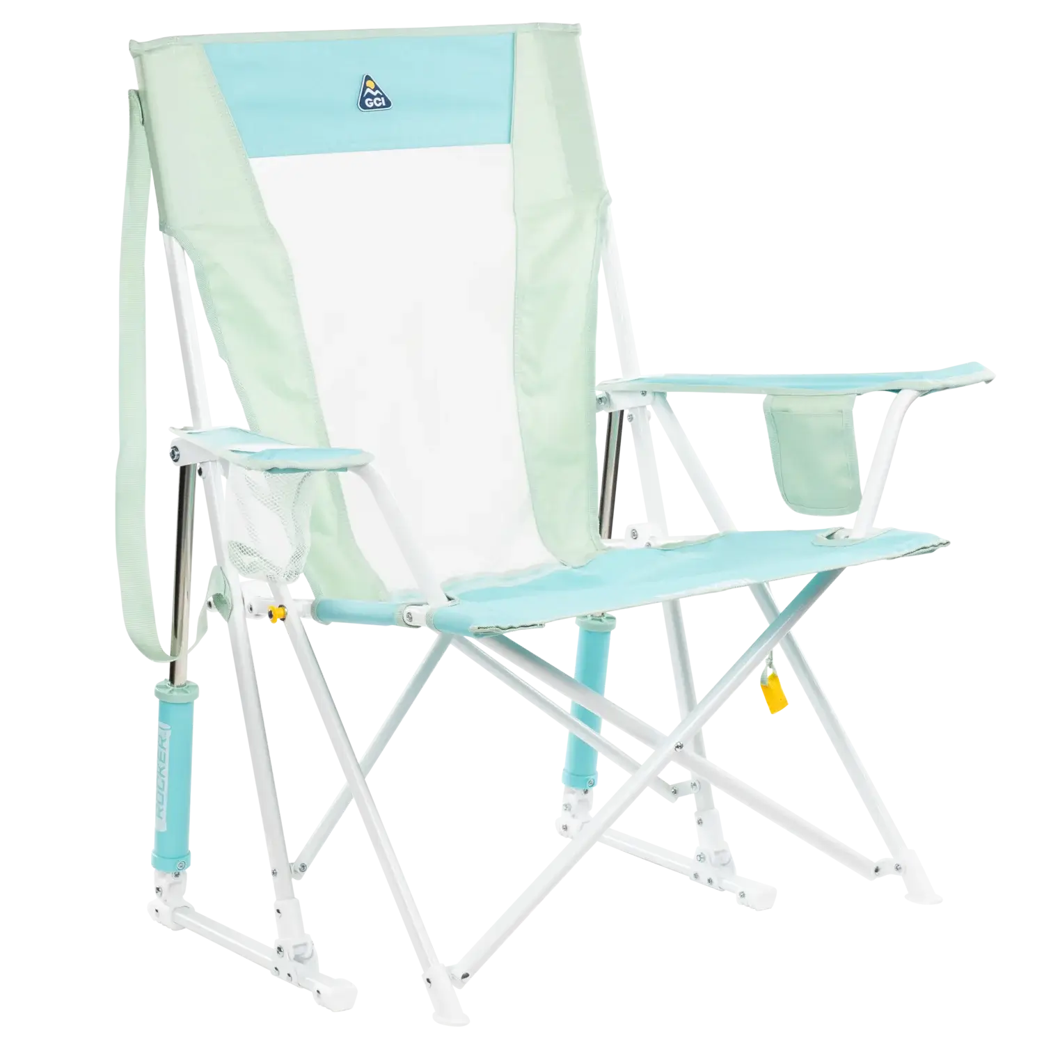 Patented Spring-Action Comfort Pro Rocker - Choice 375 - RoadTrip Rocker Smooth Motion Camp Chair - Pastel Green