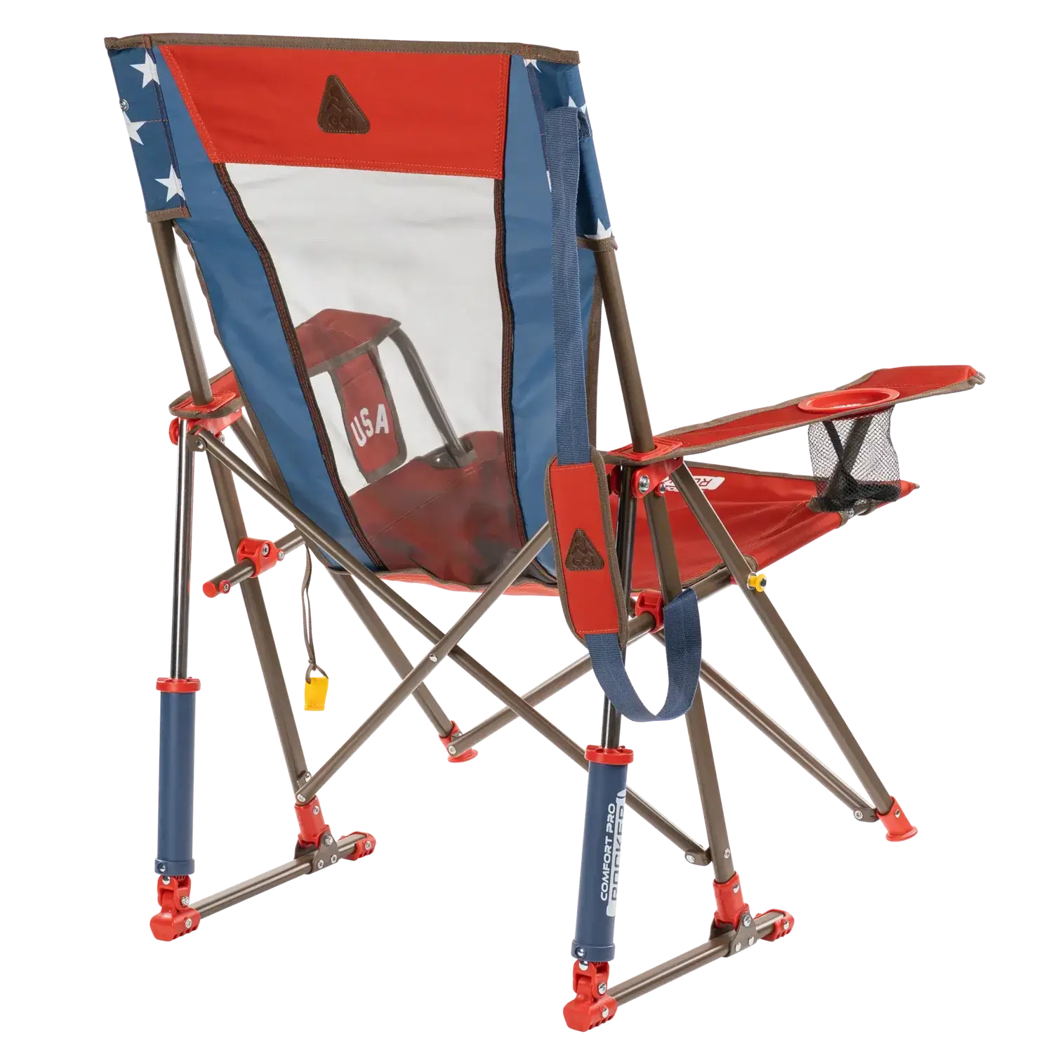 Heavy-Duty Freestyle Comfort Pro Rocker - USA Anniversary Deluxe - Choice 424 - Patented Spring-Action Rocking Chair for Camping Detail