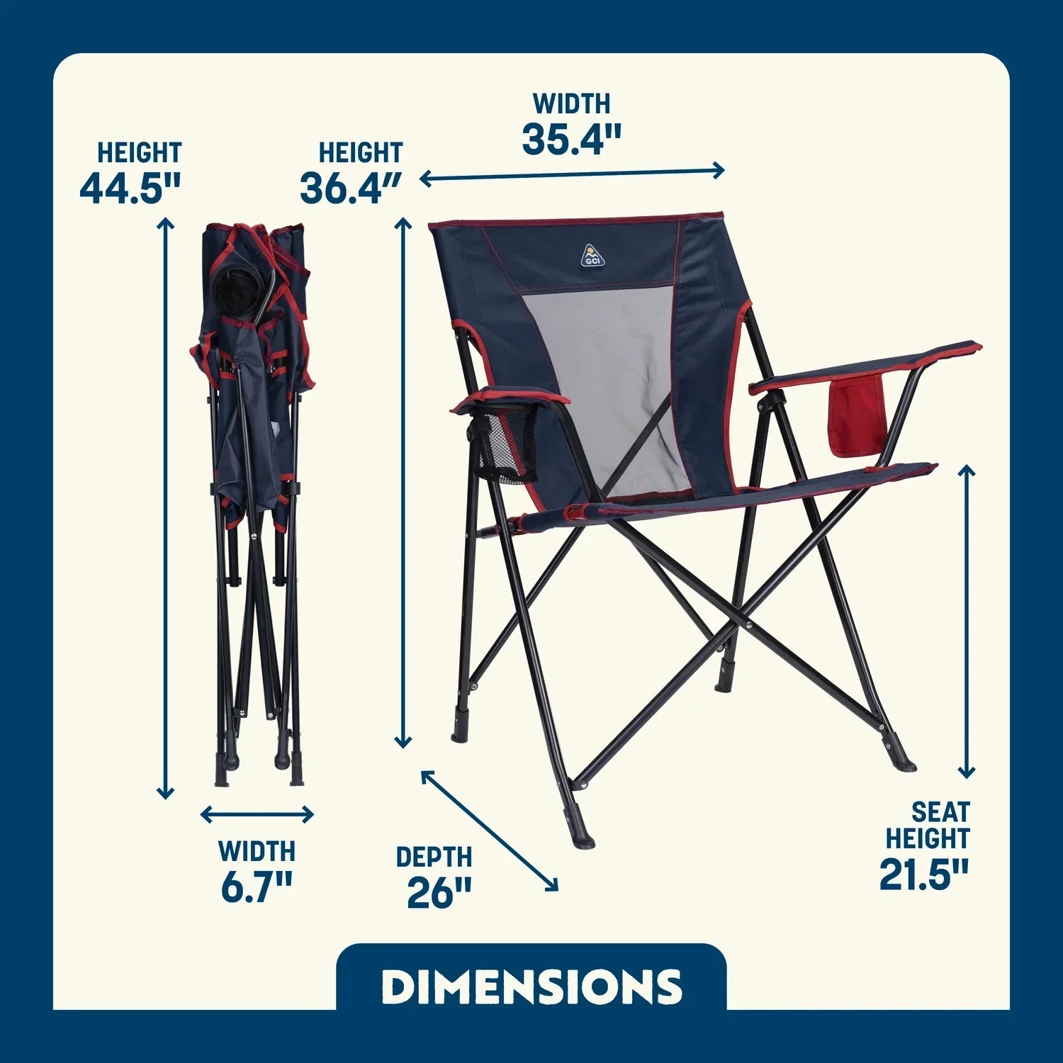 Ultra-Compact Comfort Quad Chair - Choice 989 - Pico Compact Folding Camp Chair with Carry Bag Detail