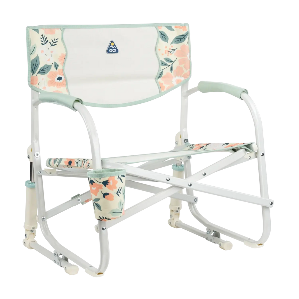 Premium All-Weather Grab & Go Rocker - Choice 551 - RoadTrip Rocker Smooth Motion Camp Chair - Floral Bouquet
