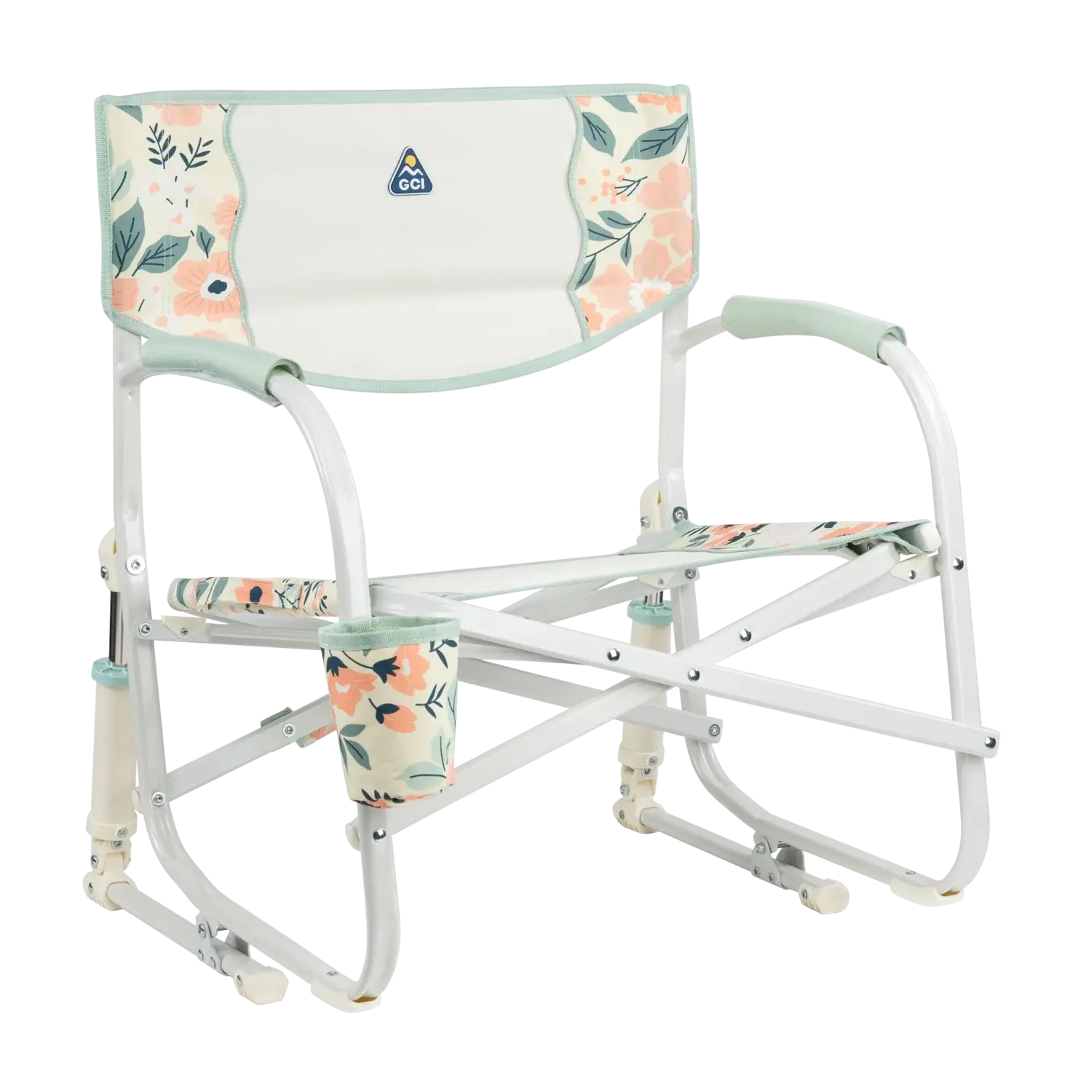 Premium All-Weather Grab & Go Rocker - Choice 551 - RoadTrip Rocker Smooth Motion Camp Chair - Floral Bouquet