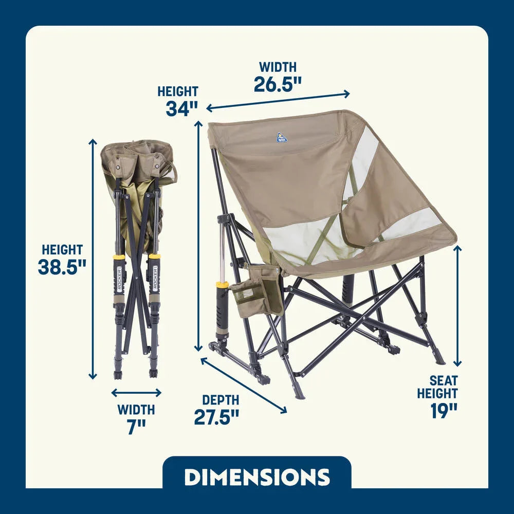 Premium All-Weather Pod Rocker Elite - Choice 832 - Patented Spring-Action Rocking Chair for Camping Detail