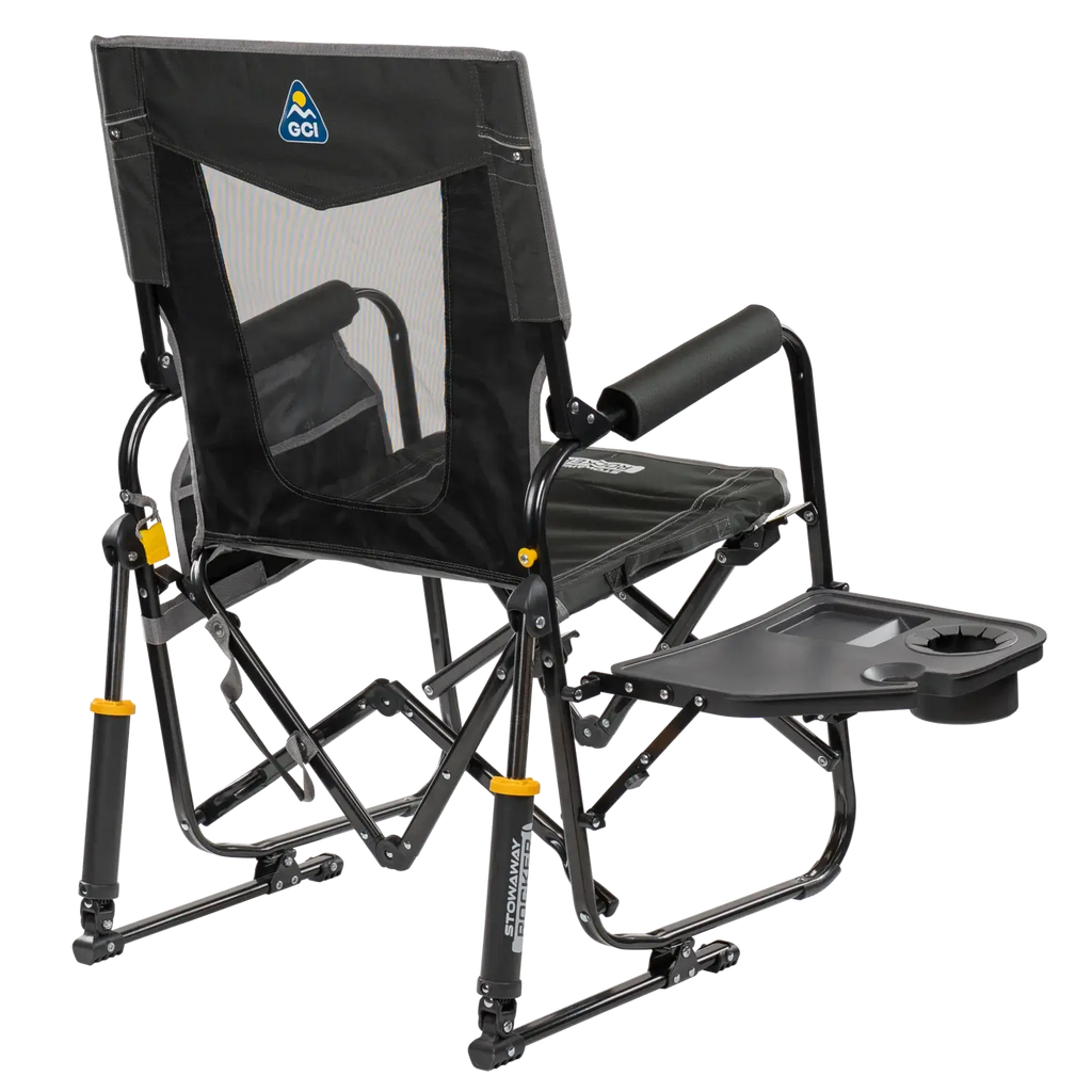 Patented Spring-Action Stowaway Rocker with Side Table - Choice 253 - Patented Spring-Action Rocking Chair for Camping Detail