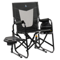Patented Spring-Action Stowaway Rocker with Side Table - Choice 253 - Patented Spring-Action Rocking Chair for Camping - Dark Charcoal