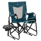 Patented Spring-Action Stowaway Rocker with Side Table - Choice 253 - Patented Spring-Action Rocking Chair for Camping - Teal