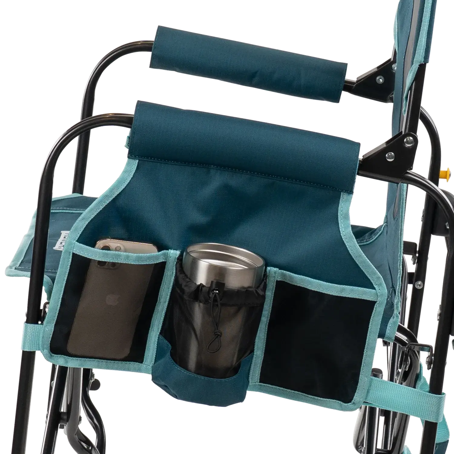 Patented Spring-Action Stowaway Rocker with Side Table - Choice 253 - Patented Spring-Action Rocking Chair for Camping Detail