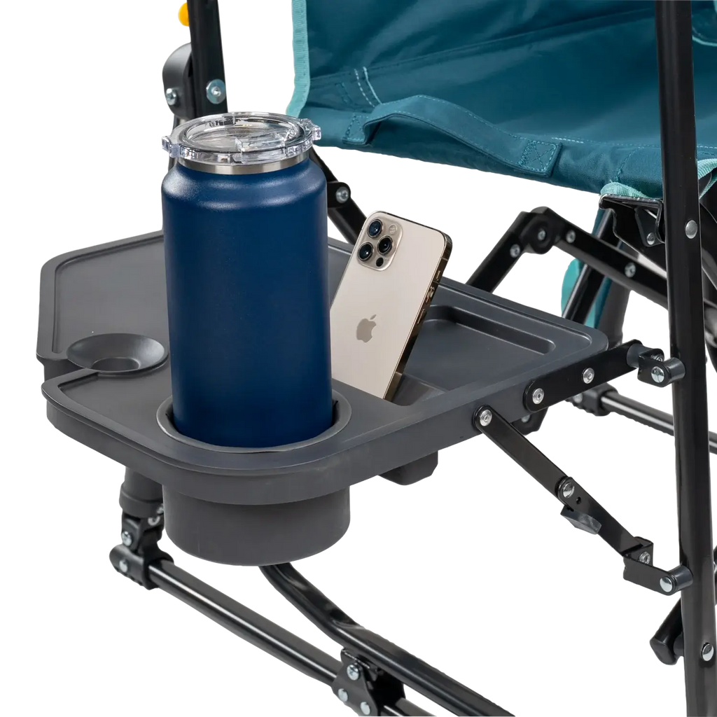 Patented Spring-Action Stowaway Rocker with Side Table - Choice 253 - Patented Spring-Action Rocking Chair for Camping Detail