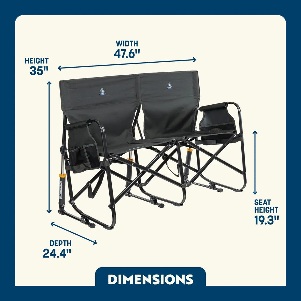 Premium All-Weather Tandem Rocker - Choice 227 - Patented Spring-Action Rocking Chair for Camping Detail
