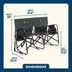 Premium All-Weather Tandem Rocker - Choice 227 - Patented Spring-Action Rocking Chair for Camping Detail