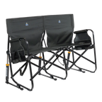 Premium All-Weather Tandem Rocker - Choice 227 - Patented Spring-Action Rocking Chair for Camping - Dark Charcoal